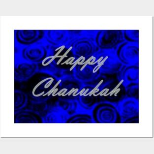 Happy Chanukah Swirls Posters and Art